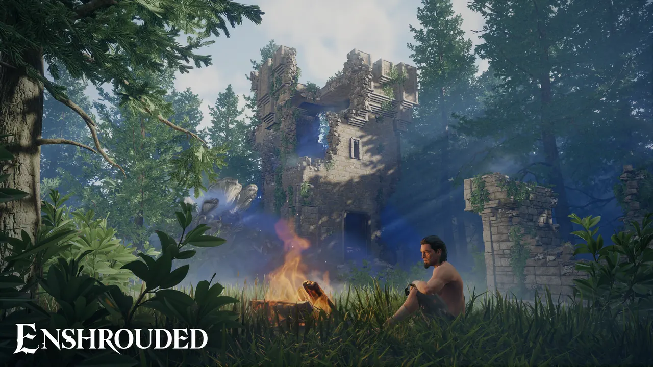 Flameborn character standing at a cliff edge overlooking the Springlands valley